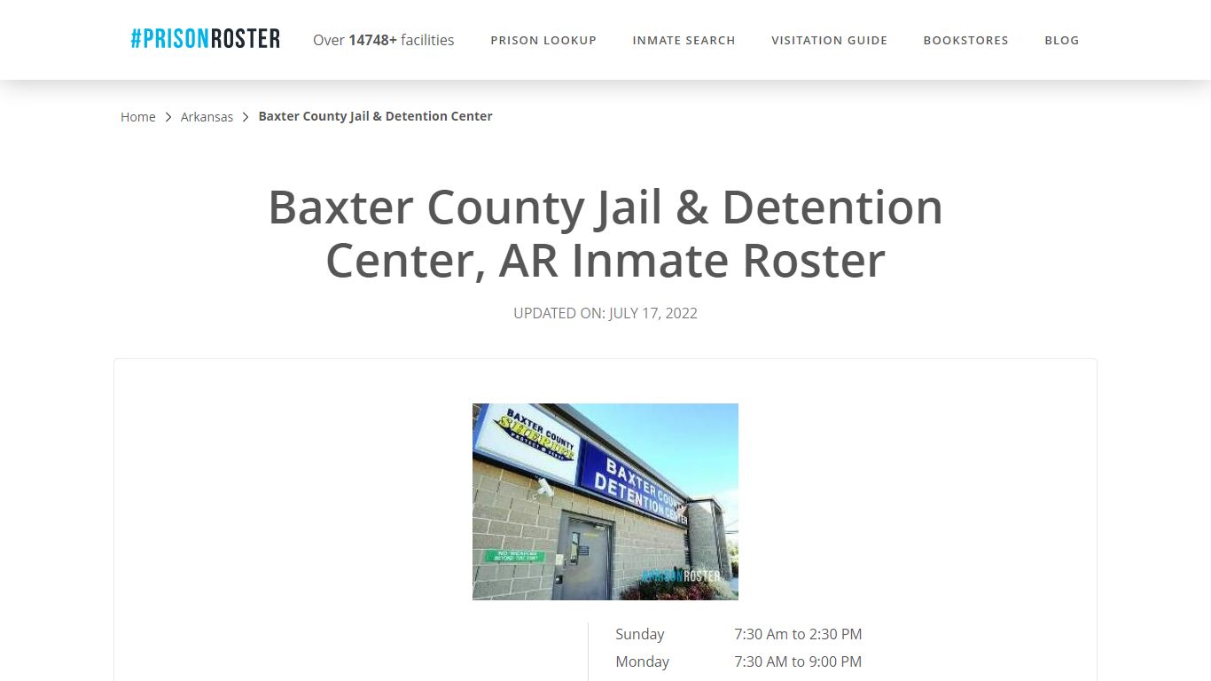 Baxter County Jail & Detention Center, AR Inmate Roster